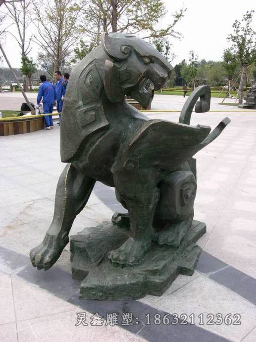 抽象狮子广场景观铜雕