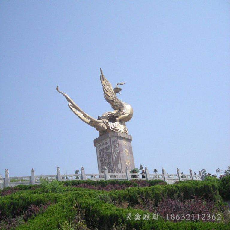 展翅凤凰公园景观铜雕