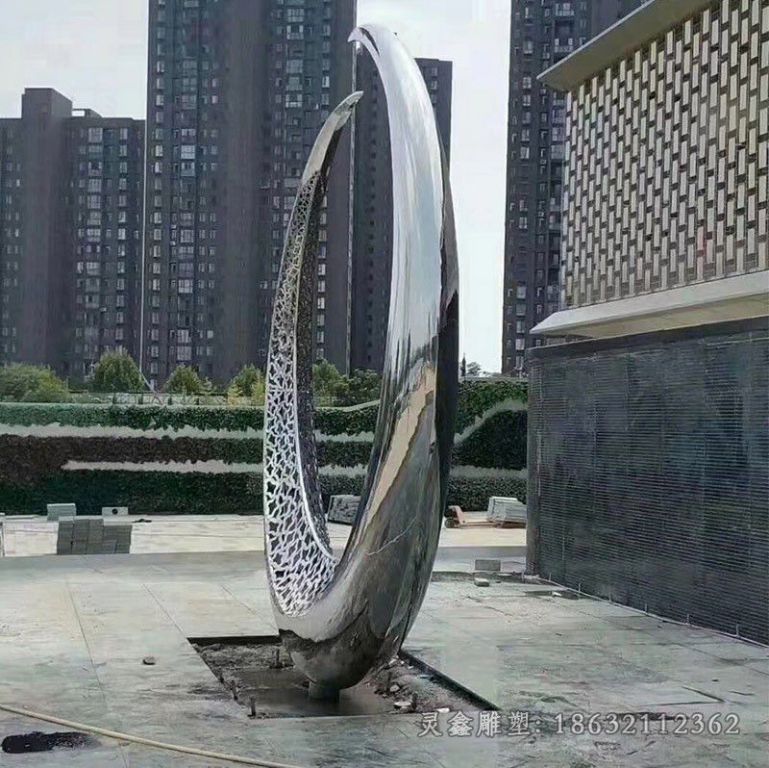 不锈钢抽象圆环公园雕塑