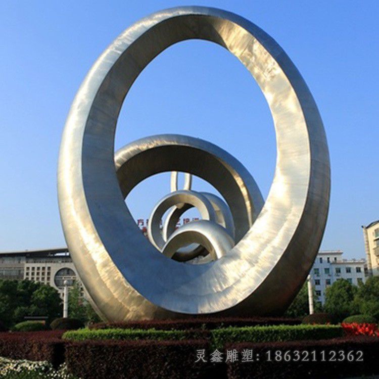 异形圆环不锈钢户外雕塑