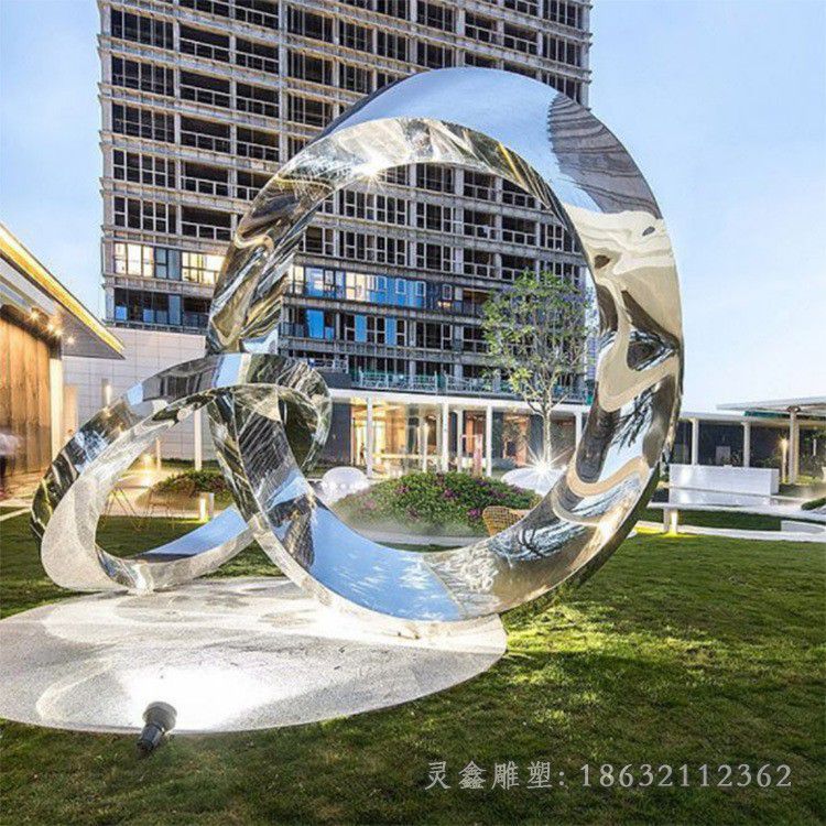 异形圆环不锈钢景区雕塑