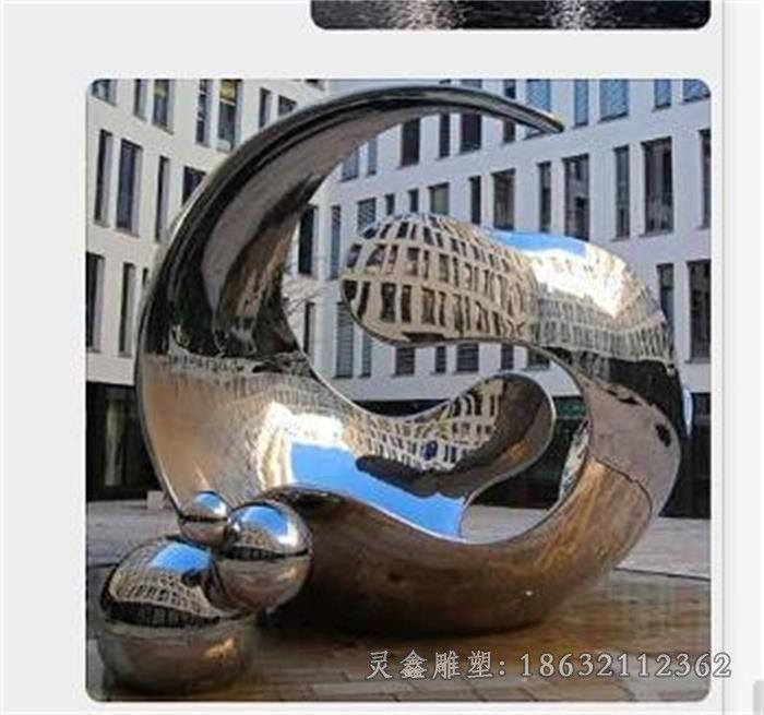 异形圆环不锈钢商场雕塑