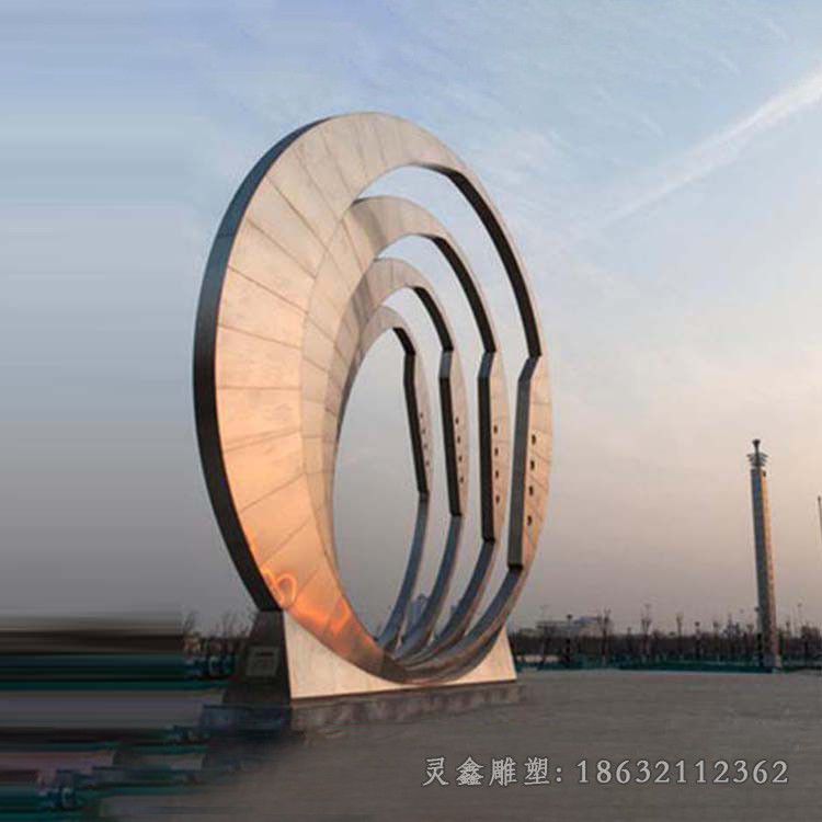 异形圆环不锈钢街边雕塑
