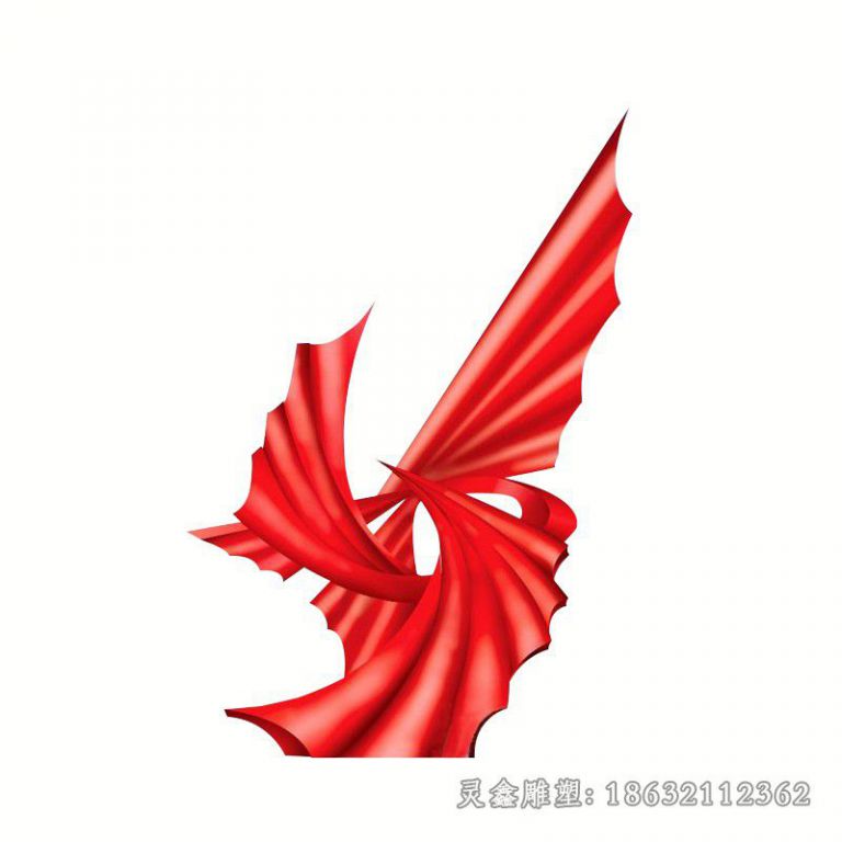 不锈钢红色抽象雕塑