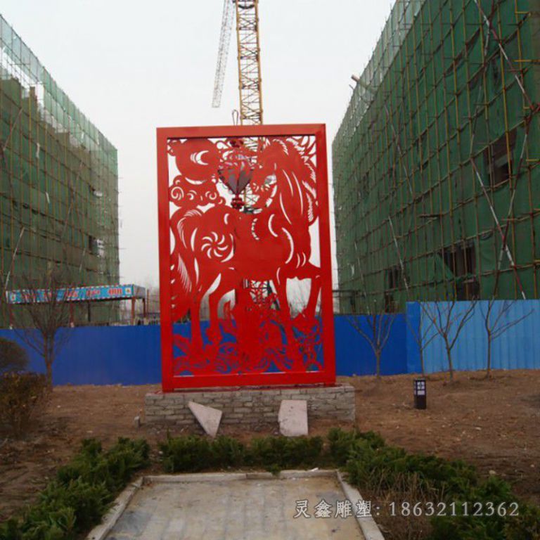 不锈钢校园红色剪纸雕塑