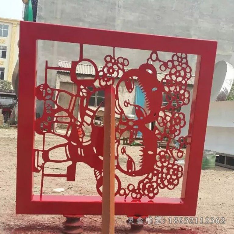 不锈钢景区红色剪纸雕塑