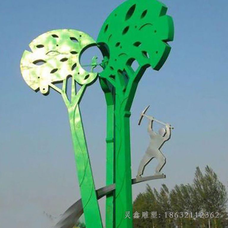 不锈钢剪纸花广场雕塑