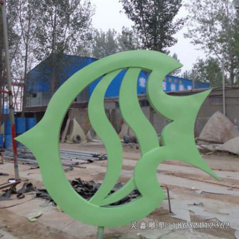 不锈钢剪纸鱼广场雕塑
