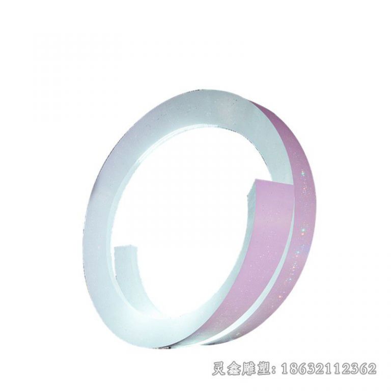 不锈钢彩绘圆景观雕塑