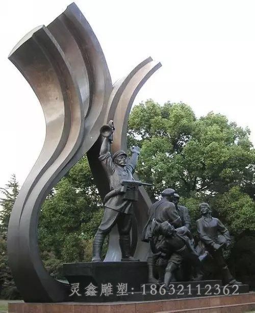 红军人物景观公园铜雕