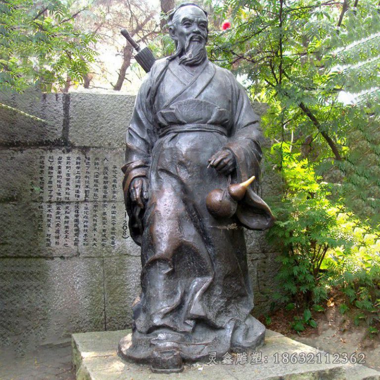古代华佗名医公园铜雕