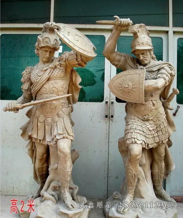 古罗马战士别墅人物铜雕