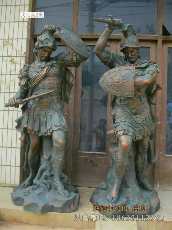 古罗马战士街边人物铜雕