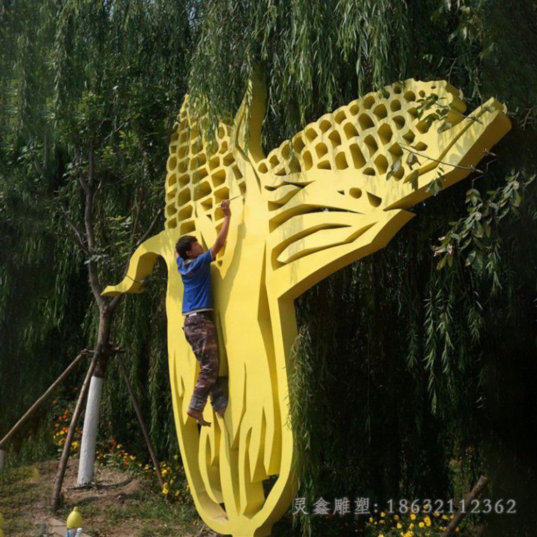 不锈钢玉米剪纸景观雕塑