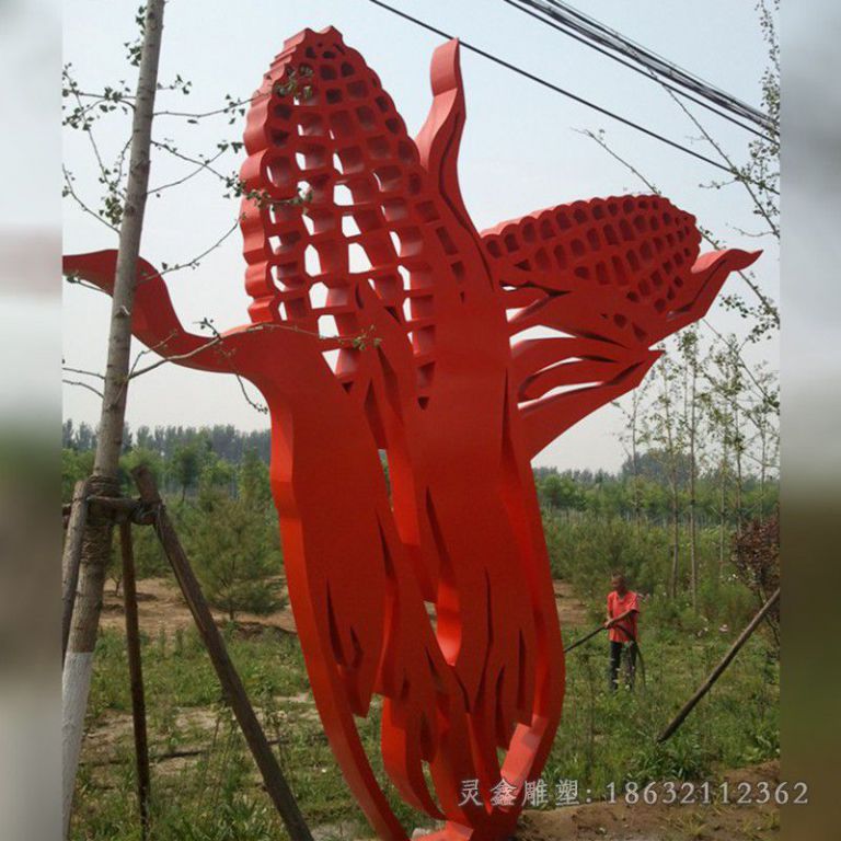 不锈钢玉米剪纸城市雕塑