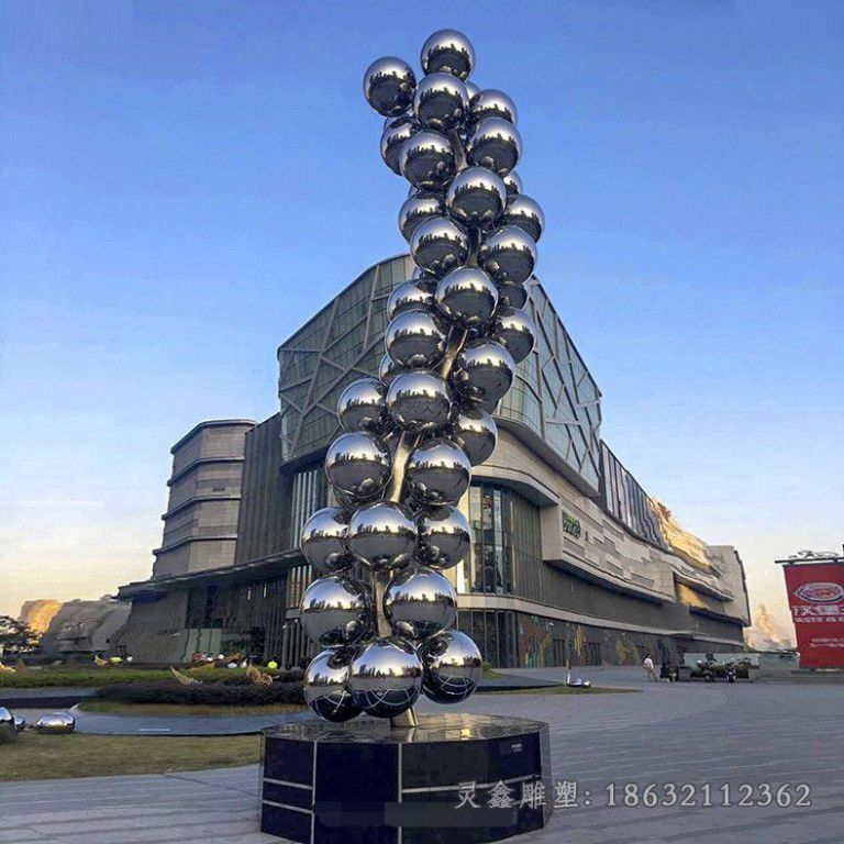 不锈钢抽象气球广场雕塑
