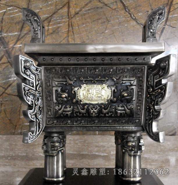 四足铜鼎景区景观铜雕