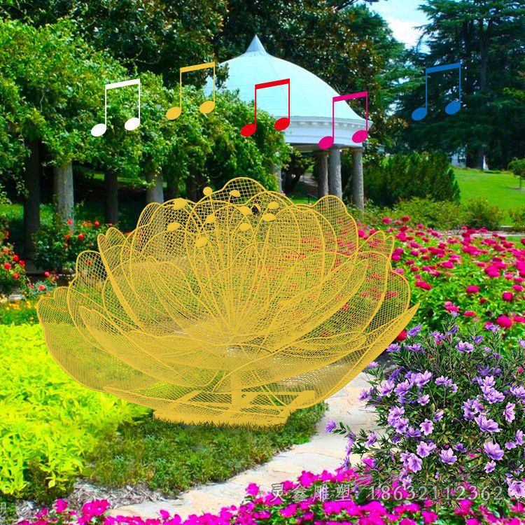 不锈钢镂空花朵景区雕塑