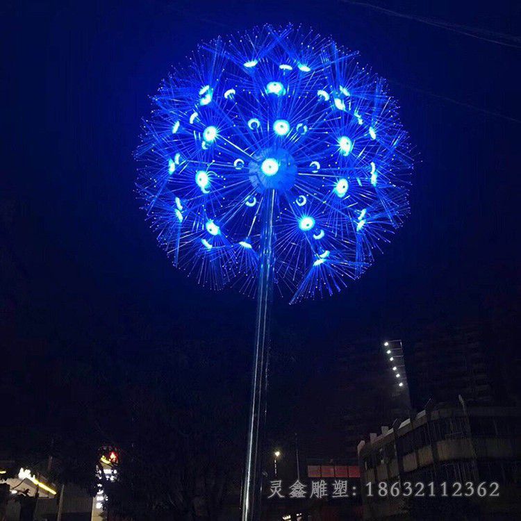 发光蒲公英不锈钢景观雕塑