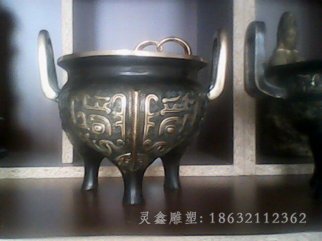 三足香炉户外景观铜雕
