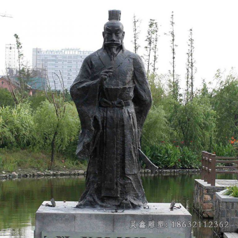 古代名人园林人物铜雕