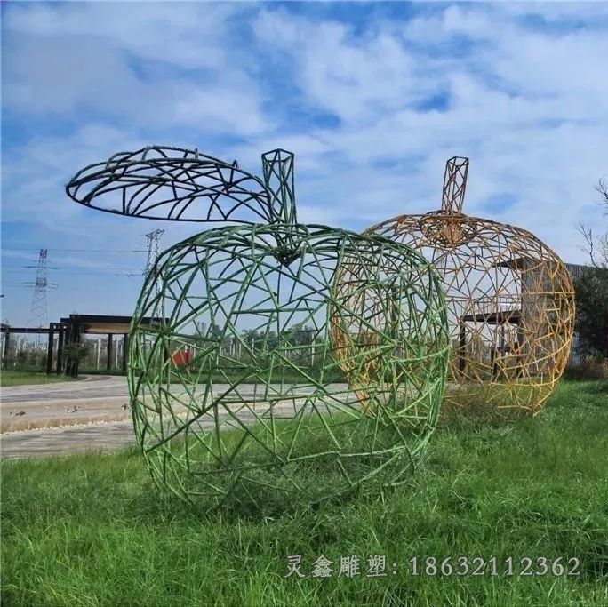 镂空苹果景区不锈钢雕塑