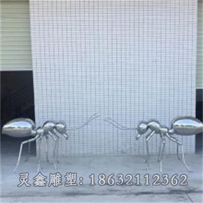 不锈钢镜面蚂蚁校园雕塑