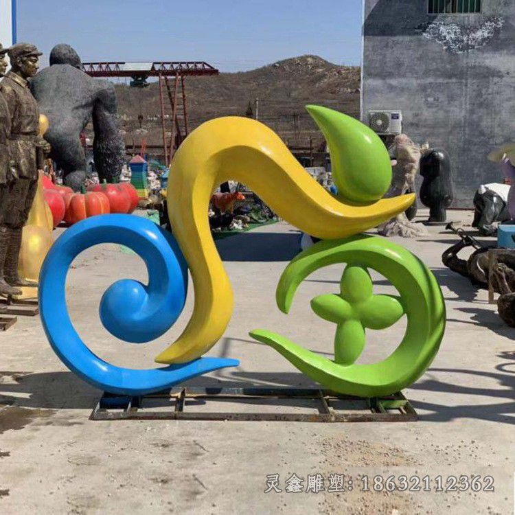 不锈钢抽象自行车校园雕塑