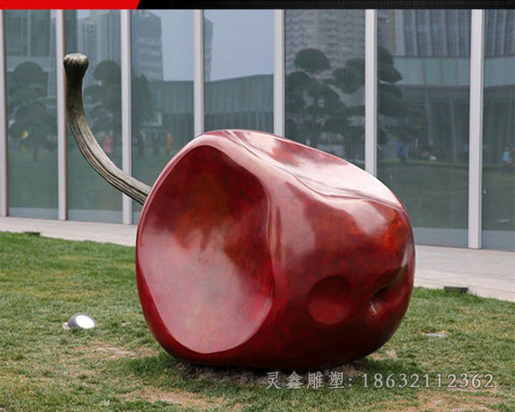 不锈钢红苹果城市雕塑