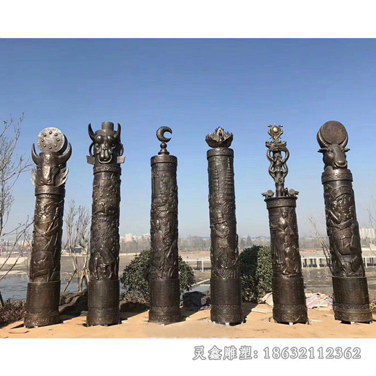 龙柱公园景观铜雕