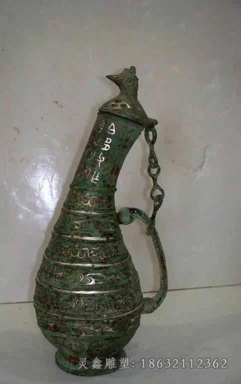 古代喝酒仪器酒樽景观铜雕