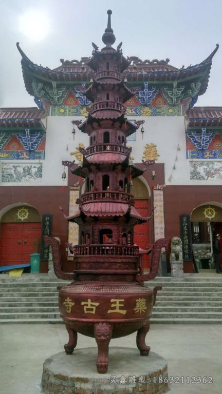多层塔炉寺庙景观铜雕