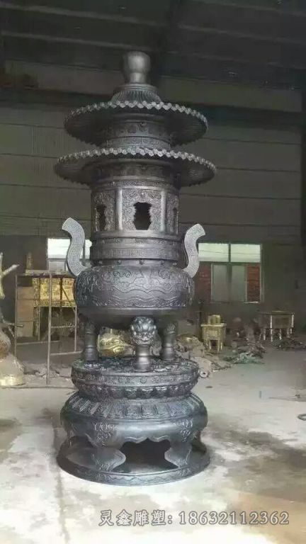 寺庙铜香炉景观铜雕