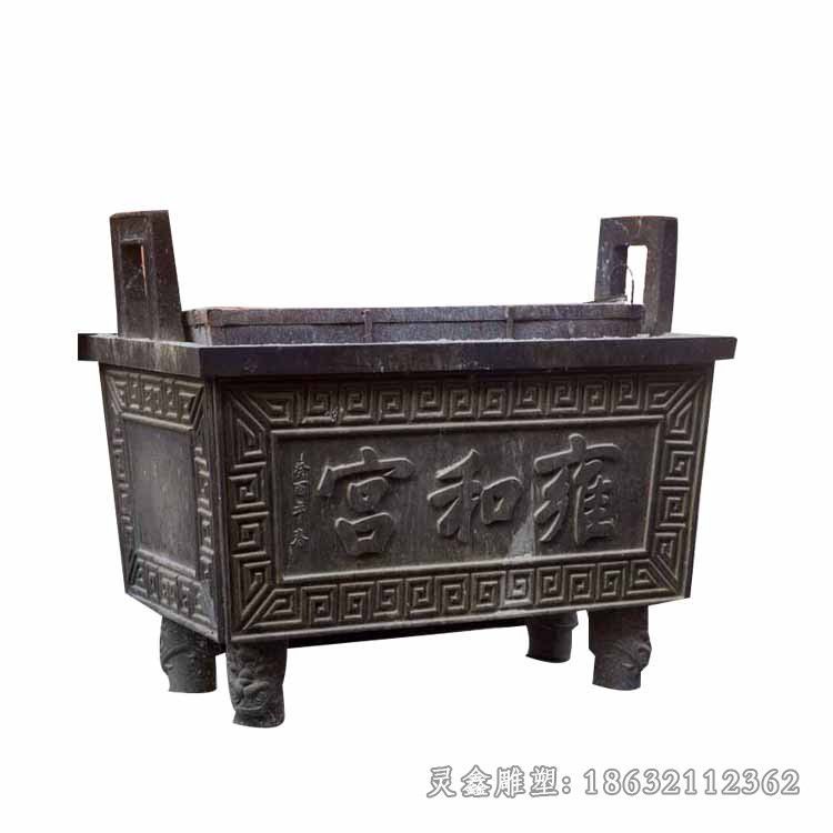 方形四足铜鼎景观铜雕