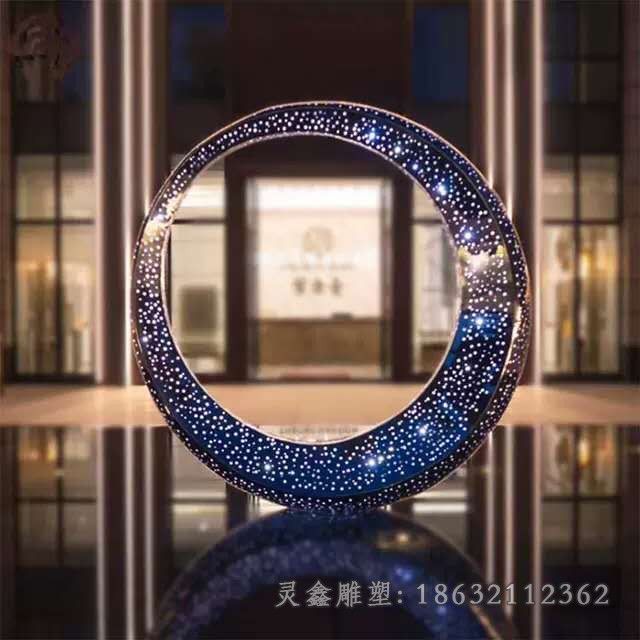 不锈钢发光月亮园林雕塑