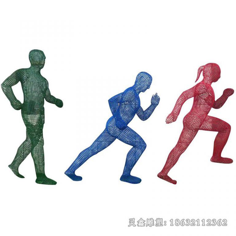 镂空运动人物不锈钢雕塑
