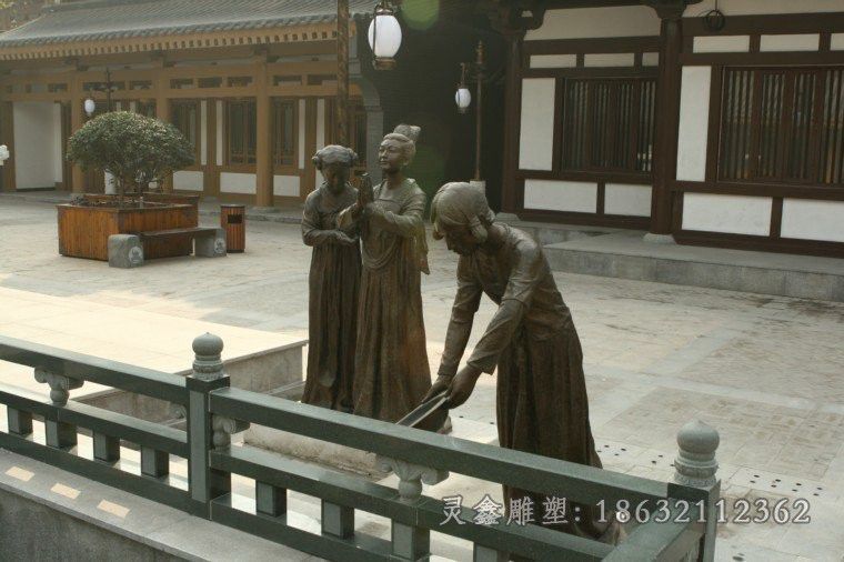 城市景观古代人物铜雕