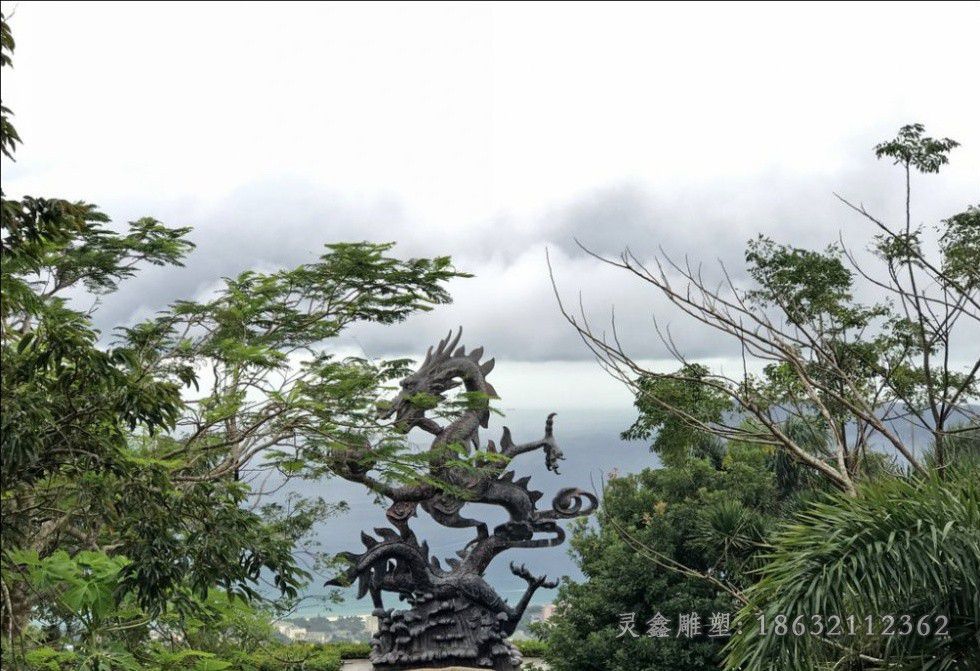 神兽龙小区景观铜雕