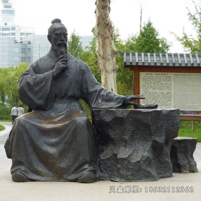 神医扁鹊广场人物铜雕