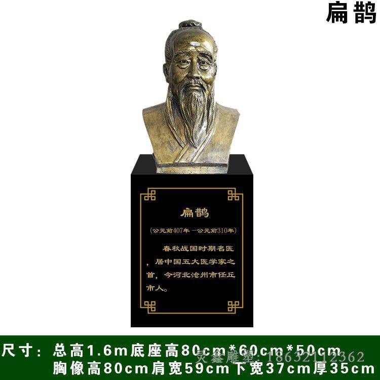 神医扁鹊商场景观铜雕