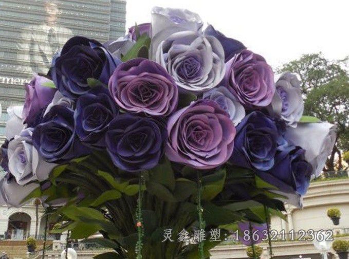 不锈钢花朵广场景观雕塑