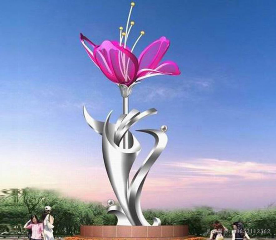 不锈钢花朵园林景观雕塑
