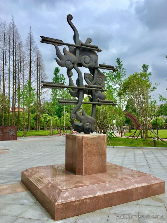 古代射箭广场景观铜雕