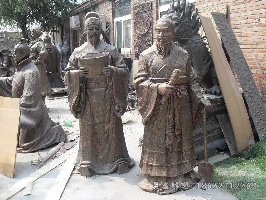 古代人物广场小品铜雕