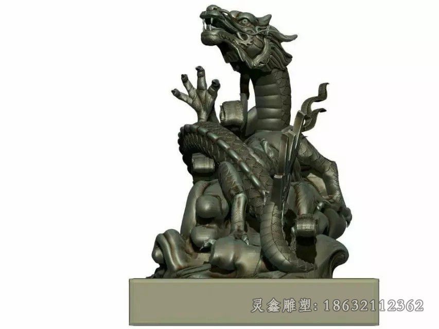 古代神兽龙校园铜雕
