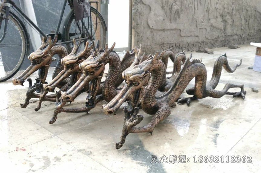 古代神兽龙公园铜雕