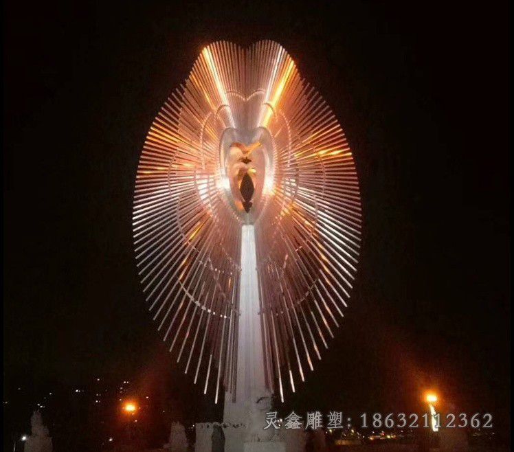 不锈钢彩绘风动景区雕塑