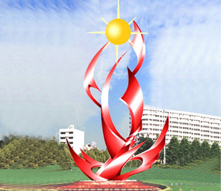 不锈钢广场抽象太阳雕塑
