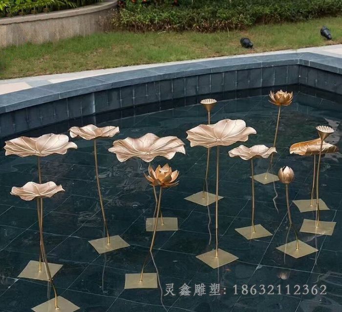 不锈钢荷花广场景观雕塑