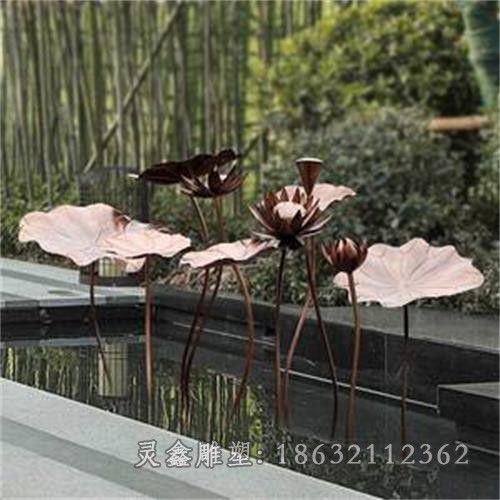 荷花小区景观不锈钢雕塑